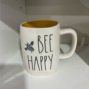 Rae Dunn Bee Happy White and Yellow Mug